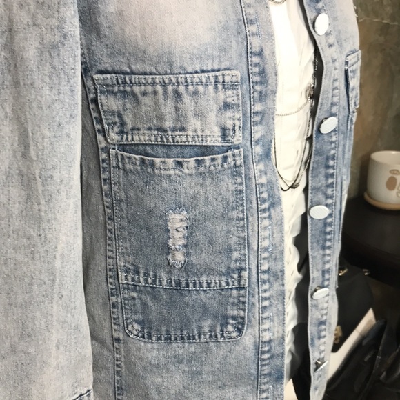 Langege flying machine 🌹stunning blue jeans jacket coat New York fashion week - Picture 7 of 13